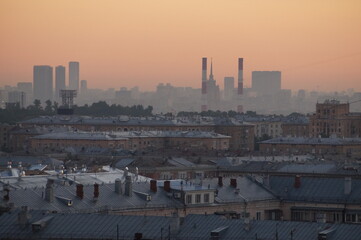 Fototapeta premium sunset over the city