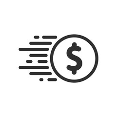 Coin symbol. Dollar icon. Money sign. Dollar money cash icon. Vector illustration.