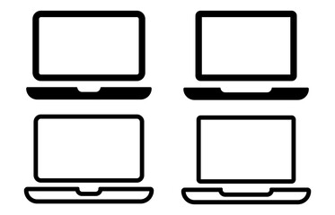 Laptop icon set. Computer icon. Vector illustration.