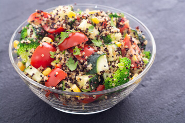 Fresh vegetable salad with quinoa
