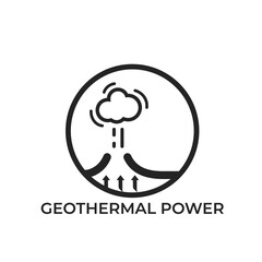 geothermal power round logo. eco friendly industry, renewable and alternative energy symbol. isolated vector image