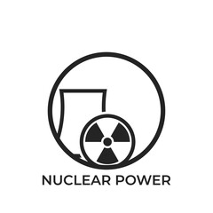nuclear power round logo. electricity and energy industry symbol. isolated vector image
