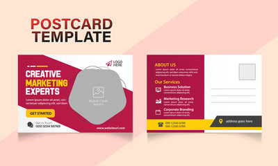 Corporate business postcard design template with creative modern layout Postcard Template.