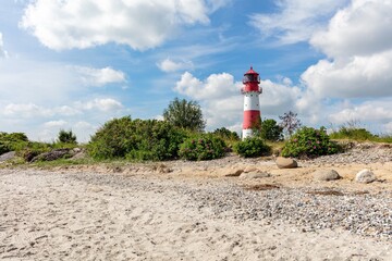 Falshöft lighthouse at the Baltic Sea coast in Schleswig-Holstein, Germany