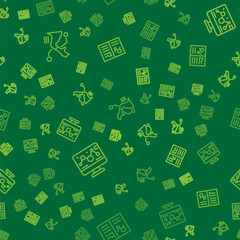 Set line Prosthesis hand, Genetic engineering modification and Clinical record on seamless pattern. Vector