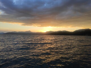 sunset over the sea