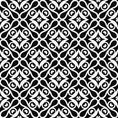  floral seamless pattern background.Geometric ornament for wallpapers and backgrounds. Black and white pattern. 