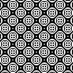  floral seamless pattern background.Geometric ornament for wallpapers and backgrounds. Black and white pattern. 