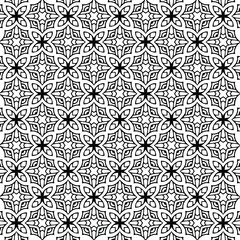 floral seamless pattern background.Geometric ornament for wallpapers and backgrounds. Black and white pattern. 