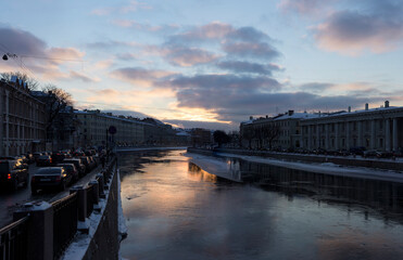 The rivers and canals of St. Petersburg in winter and spring.