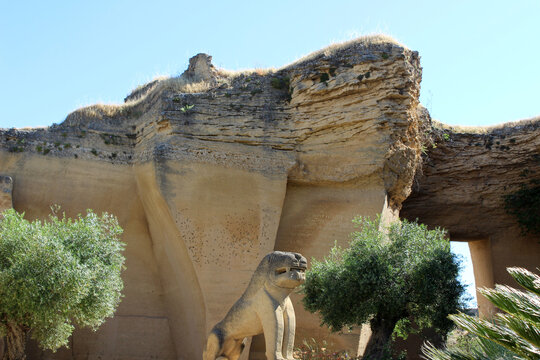 OSUNA, SPAIN- 16 MAY 2021: Gardens of the Coto de las canteras, monument of Osuna (Seville, Spain)