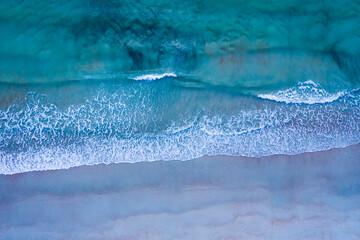 Aerial of Atlantic Ocean Surf on Florida Beach at Dawn