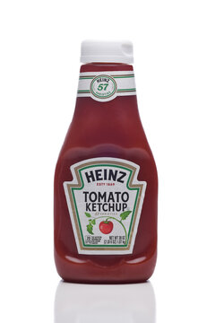 IRIVNE, CALIFORNIA - 4 JULY 2021: A 38 ounce bottle of Heinz Tomato Ketchup.