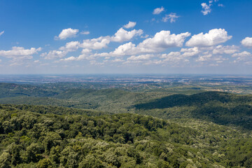 Fototapeta premium Serbia - Vencu TV tower from drone view