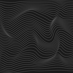Fototapeta premium Relief black and white background with optical illusion of distortion.