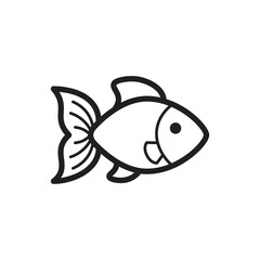 Vector outline fish icon. Isolated tiny pictogram on white background