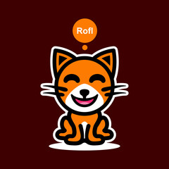 Simple Mascot Vector Logo Design of Cat with expression