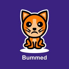 Simple Mascot Vector Logo Design of Cat with expression