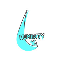 Humidity vector icon on cartoon style on white isolated background.