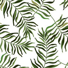 Tropical leaves. Seamless vector pattern, Stylish modern trending background
