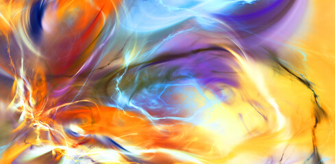 Abstract ardent background. Bright modern pattern with lighting effect. Fractal artwork for creative graphic design