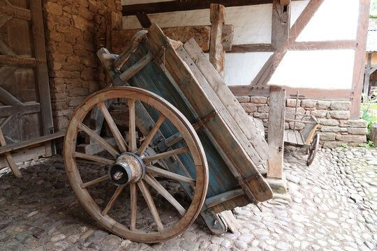 very old farm wagons