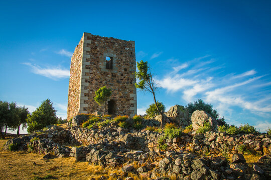 King Vamba Castle in the geodetic place of "Portas de Rodao" - Castelo Branco, Portugal.