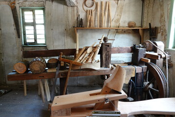 Very old hand carpentry workshop