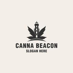Canna beacon logo template on monogram style