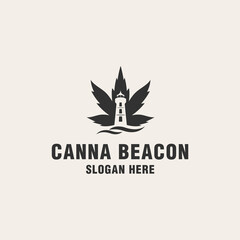 Canna beacon logo template on monogram style