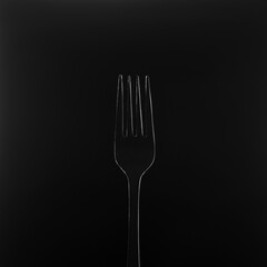 fork on black background