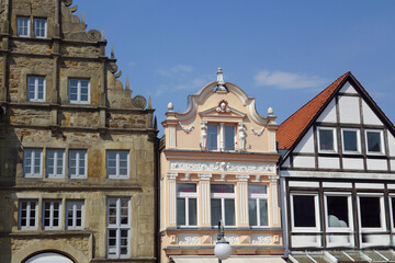 Fototapeta na wymiar Stadthagen Häuser am Markt