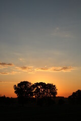 Fototapeta na wymiar Sunset over polish filds. 