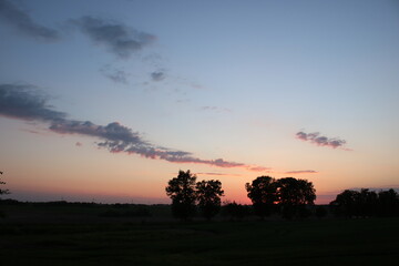 Fototapeta na wymiar Sunset over polish fild. Poland.