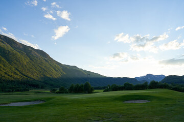 Wild mountains of Hemsedal. The nature is wild and the scenery is set. Golden hour light and dramatic sky. Country life here is not bad. 