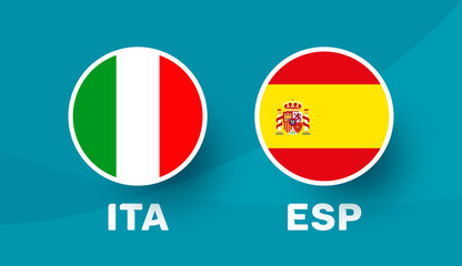 italy vs spain match vector illustration Football euro 2020 championship