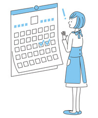 線画人物アイコン　不妊治療  妊活　カレンダー　気付く