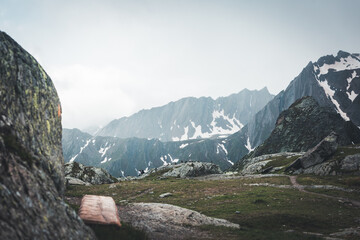 Paesaggio di montagna in Valle d'Aosta. Alpi e montagne