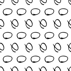 Seamless pattern with sketch round squiggle