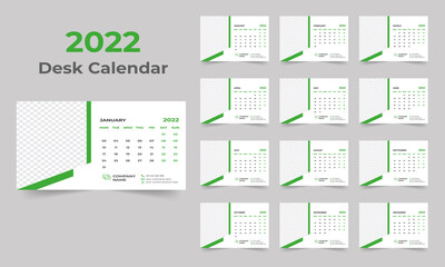 Creative desk calendar design 2022 template