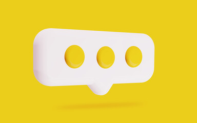 3d creative dialogue with three circles in the form of an egg yolk on a bright yellow background, a chat bubble. the concept of social media post. 3d render