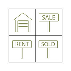 Real estate icon. Real estate set symbol vector elements for infographic web.