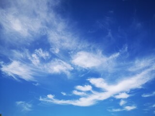 Naklejka na ściany i meble Cloudscape scene in a sunny morning in Madrid