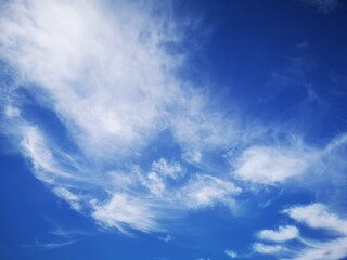 Naklejka na ściany i meble Cloudscape scene in a sunny morning in Madrid