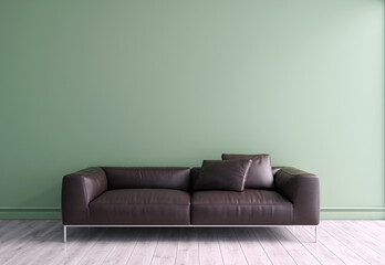 Illustration 3D rendering large luxury modern bright interiors Living room mockup computer digitally generated image