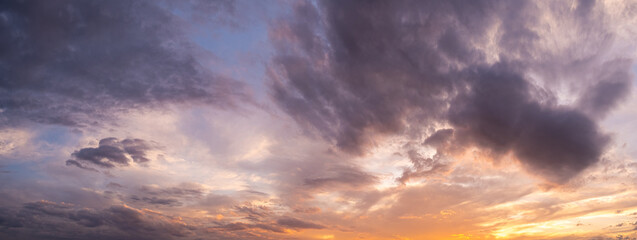 Natural background of the colorful panorama sky, During the time sunrise and sunset