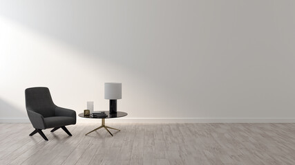 Illustration 3D rendering large luxury modern bright interiors Living room mockup computer digitally generated image