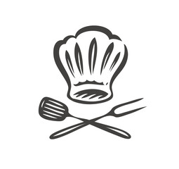 Barbecue logo. Food concept. Cooking, Butcher shop symbol for restaurant menu or cafe