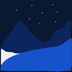 Obraz premium Vector abstract minimalistic landscape. Template for polygraphy, web-design, prints