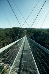 View of Suspension bridge Arouca 516 in the nord of Portugal.